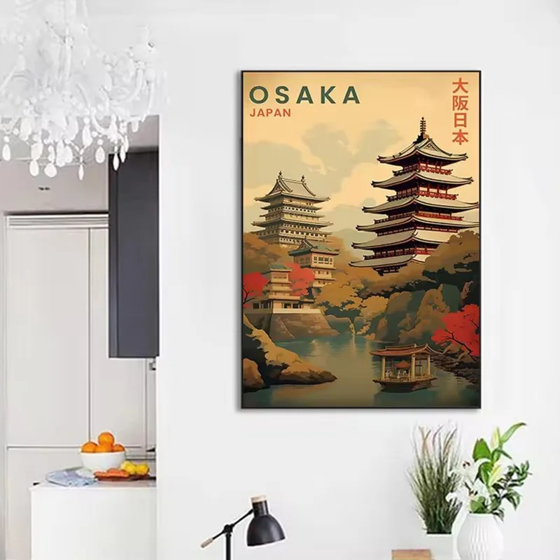 affiche de voyage japonaise imprimée pour salon, décoration de maison, villes japonaises, monuments de paysage de tokyo, peinture sur toile, cadeau d'art mural affiche de voyage japonaise imprimée pour salon, décoration de maison, villes japonaises, monuments de paysage de tokyo, peinture sur toile, cadeau d'art mural