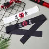 Écharpe de sauna à imprimé ninja pour enfant, bande décorative de style japonais samouraï fitness, 4 pièces