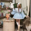 iootiany japonais doux frais lolita yukata kimono robe kawaii princesse robe de soirée avec nœud tablier cosplay costume de femme de chambre