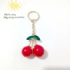 pendentif cerise couleur or k, version coréenne, accessoires en alliage, couvre chef fait à la main, porte clés en forme d'amour