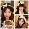 chapeau tricoté à fleurs au crochet de style coréen, ajouré, fait à la main, bonnet tissé à fleurs, mignon et chaud, avec nœud papillon, pour filles
