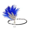 bandeau en plumes élégant et tendance des années 1920, bandeau de cheveux vintage pour mascarade, maquillage de fête, accessoires pour cheveux en diamant, spectacle sur scène