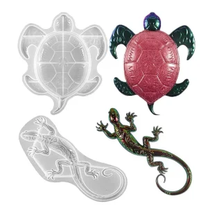Moule en silicone à motif de tortue de mer Gecko, ornement, cristal, élection, résine Xy, plâtre, bricolage Moule en silicone à motif de tortue de mer Gecko, ornement, cristal, élection, résine Xy, plâtre, bricolage