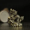 statue de dragon antique, ornement, animal du zodiaque, artisanat en laiton, décoration feng shui, figurines de bureau