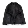 hxao femmes 2024 manteau de fourrure noir moelleux veste femme automne hiver fausse fourrure manteau en peluche vêtements d'extérieur blanc gris chaud recadrée veste