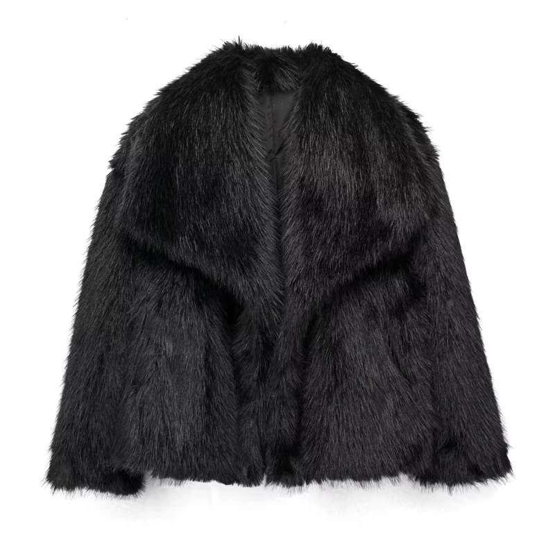 hxao femmes 2024 manteau de fourrure noir moelleux veste femme automne hiver fausse fourrure manteau en peluche vêtements d'extérieur blanc gris chaud recadrée veste hxao femmes 2024 manteau de fourrure noir moelleux veste femme automne hiver fausse fourrure manteau en peluche vêtements d'extérieur blanc gris chaud recadrée veste