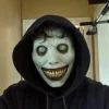 masque de démon effrayant pour halloween, visage souriant, masque du diable aux yeux blancs, sourire effrayant, exorciste, décoration de fête, masque de carnaval pour halloween