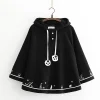 ponchos japonais, vêtements d'automne et d'hiver, vestes mignonnes pour femmes, oreilles de chat, manteaux surdimensionnés à capuche, hauts y2k, capes douces à la mode 49c648