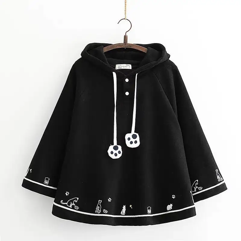 ponchos japonais, vêtements d'automne et d'hiver, vestes mignonnes pour femmes, oreilles de chat, manteaux surdimensionnés à capuche, hauts y2k, capes douces à la mode 49c648 ponchos japonais, vêtements d'automne et d'hiver, vestes mignonnes pour femmes, oreilles de chat, manteaux surdimensionnés à capuche, hauts y2k, capes douces à la mode 49c648