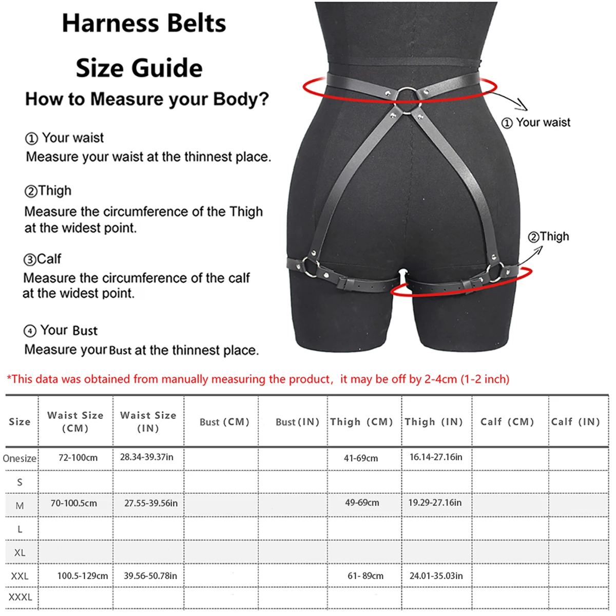 ceinture en cuir pu pour femmes, style de rue, cool, punk rock, avec jambe, jean, ceinture décorative, accessoire pour vêtements gothiques ceinture en cuir pu pour femmes, style de rue, cool, punk rock, avec jambe, jean, ceinture décorative, accessoire pour vêtements gothiques
