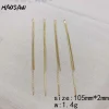 haosaw – lot de 4 pièces, accessoires de bijoux/soudé/boucles d'oreilles diy/chaîne serpent/plaqué or véritable/fait à la main/résultats de boucles d'oreilles