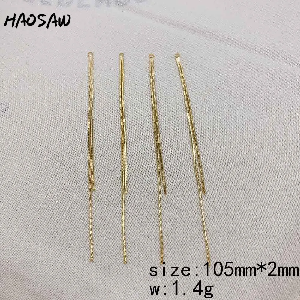 haosaw – lot de 4 pièces, accessoires de bijoux/soudé/boucles d'oreilles diy/chaîne serpent/plaqué or véritable/fait à la main/résultats de boucles d'oreilles haosaw – lot de 4 pièces, accessoires de bijoux/soudé/boucles d'oreilles diy/chaîne serpent/plaqué or véritable/fait à la main/résultats de boucles d'oreilles
