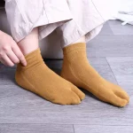 Mode femmes coton sandale japonais unisexe deux orteils chaussettes tongs fendu Tabi chaussettes bonneterie