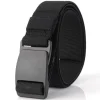 ceinture tressée élastique en nylon réglable, décontractée, design de marque de luxe, boucle en plastique, ceinture de loisirs avec fermeture en plastique