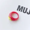 anneaux de fruits de fraises douces japonaises et coréens, peints à la main, blocage de couleur, en forme de u, bijoux et artisanat