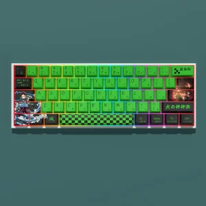 Capuchons de touches de clavier mécanique, thème Demon Slayer, Kanroji Mitsuri, Original, PBT, colorant-Sub, personnalité créative, axe adapté Capuchons de touches de clavier mécanique, thème Demon Slayer, Kanroji Mitsuri, Original, PBT, colorant-Sub, personnalité créative, axe adapté