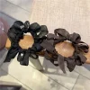 chouchous en caoutchouc pour cheveux coréens élégants pour femmes, look haut, nœud noir, marron, accessoires pour cheveux plissés, couvre chef, cordes pour cravate