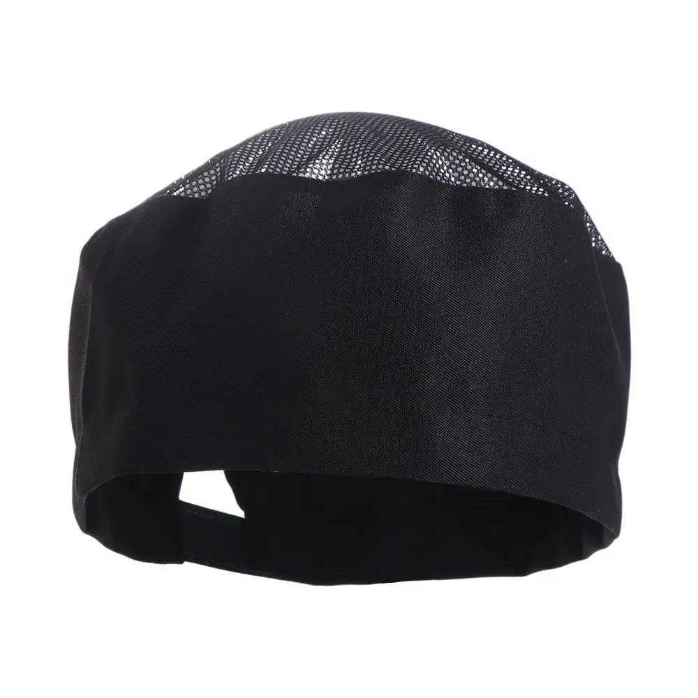 casquette à sushi respirante de style japonais avec dessus en maille, casquette plate de chef monocouche, chapeau de chef noir à sangle réglable casquette à sushi respirante de style japonais avec dessus en maille, casquette plate de chef monocouche, chapeau de chef noir à sangle réglable