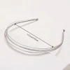 nouveau mince couleur or bandeaux femmes multicouche alliage cerceau de cheveux double racine métal bandes de cheveux accessoires de cheveux cerceau de tête lisse