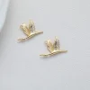 pendentif grue plaqué or 14 carats, bijoux en laiton, fournitures exécutives de bricolage, accessoires conseillers de collier, 4 pièces
