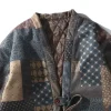 cardigan en coton rembourré pour homme et femme, robe imprimée vintage, veste streetwear japonaise, kimono décontracté, manteau parka, hiver