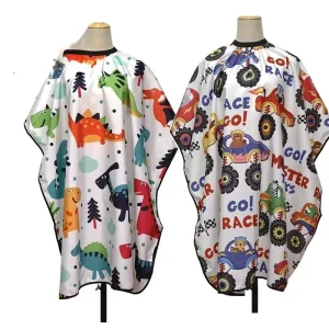 Cape de coupe de cheveux de dessin animé pour enfants, enveloppe de barbier imperméable – fournitures de coiffure pour soins capillaires en salon