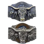 Boucle de ceinture tête de bœuf, boucle de ceinture de Cowboy occidental, boucle de ceinture sculptée à motif de bœuf pour accessoires de ceinture