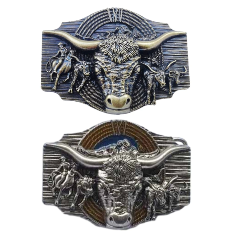 Boucle de ceinture tête de bœuf, boucle de ceinture de Cowboy occidental, boucle de ceinture sculptée à motif de bœuf pour accessoires de ceinture Boucle de ceinture tête de bœuf, boucle de ceinture de Cowboy occidental, boucle de ceinture sculptée à motif de bœuf pour accessoires de ceinture