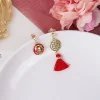 boucles d'oreilles chat porte bonheur pour filles, bijoux à la mode pour femmes, boucles d'oreilles à nœud chinois, style chinois