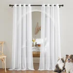 Rideaux transparents pour fenêtres de chambre à coucher, rideau en Tulle en fil blanc massif décontracté pour pépinière/salon, traitements de fenêtre de cuisine Rideaux transparents pour fenêtres de chambre à coucher, rideau en Tulle en fil blanc massif décontracté pour pépinière/salon, traitements de fenêtre de cuisine