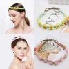 fleur bandeau tressé corde élastique bandeau turban crochet bandana bohème bandeau femmes cheveux écharpe macramé bandeau de cheveux