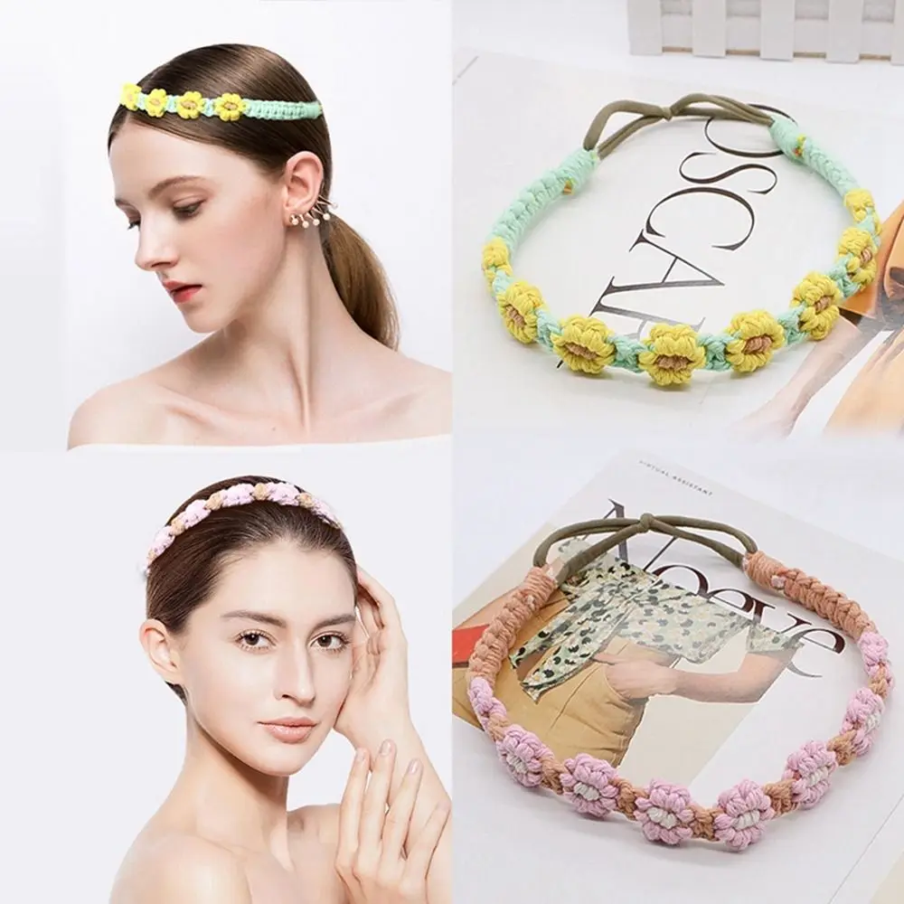 fleur bandeau tressé corde élastique bandeau turban crochet bandana bohème bandeau femmes cheveux écharpe macramé bandeau de cheveux fleur bandeau tressé corde élastique bandeau turban crochet bandana bohème bandeau femmes cheveux écharpe macramé bandeau de cheveux