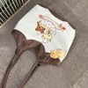 rilakkuma – sac à bandoulière en toile de grande capacité, fourre tout de dessin animé pour les déplacements quotidiens, usage décontracté pour étudiants, cadeaux japonais