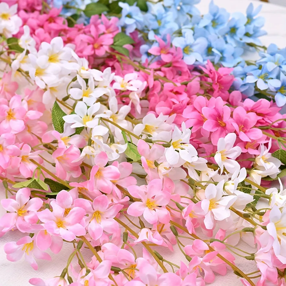 fleurs artificielles sakura suspendues, fausse guirlande florale, pour maison, jardin, arc de mariage, fête, fleur de cerisier, arrangement de décoration murale fleurs artificielles sakura suspendues, fausse guirlande florale, pour maison, jardin, arc de mariage, fête, fleur de cerisier, arrangement de décoration murale