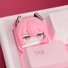 mignon hatsune miku bricolage keycaps anime personnalité axe transversal pbt clavier mécanique keycap décoration dessin animé résine keycaps cadeaux
