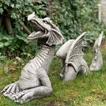 Sculpture de dragon gothique en résine, AniLawn, Art Nette Rick, Statue de terrasse de jardin, Décoration