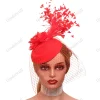 mariée violet voiles pilulier fasciantor accessoires femmes maille fête mariage chapeau casquette fille spectacle course fleur casque pince à cheveux