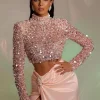 jupe maxi en satin rose blush pour femme, tenue de soirée élégante, taille haute, fente latérale, occasion formelle, longue robe de rh, pas de haut