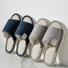 pantoufles en lin pour hommes, pantoufles confortables à bout ouvert et respirantes pour chambre à coucher, chaussures d'été pour hommes et femmes, printemps et automne