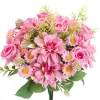 soie fleurs artificielles dahlia rose haute qualité festival de mariage couronne maison chambre jardin décoration bouquet de mariée arc diygift