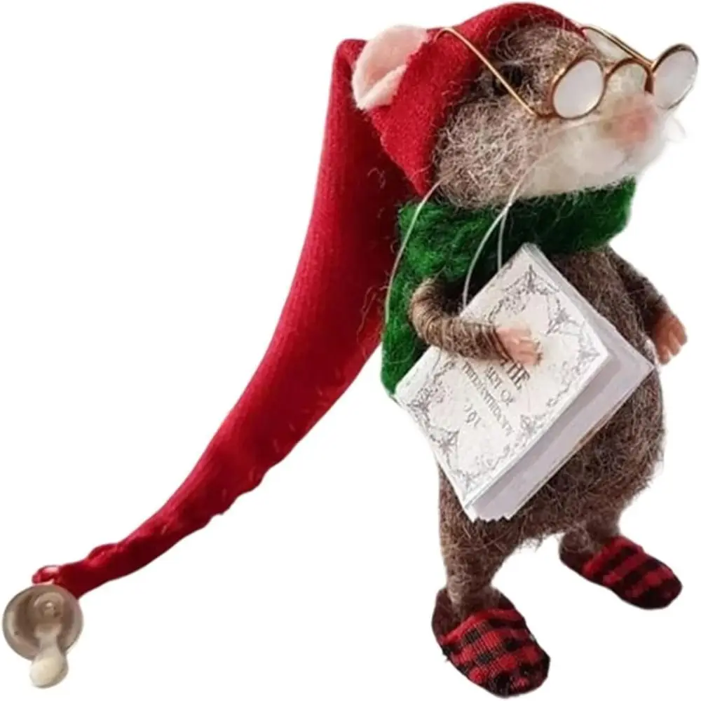 ornements de souris feutrée de noël, décorations artisanales faites à la main, beurre de souris, mignon ornements de souris feutrée de noël, décorations artisanales faites à la main, beurre de souris, mignon
