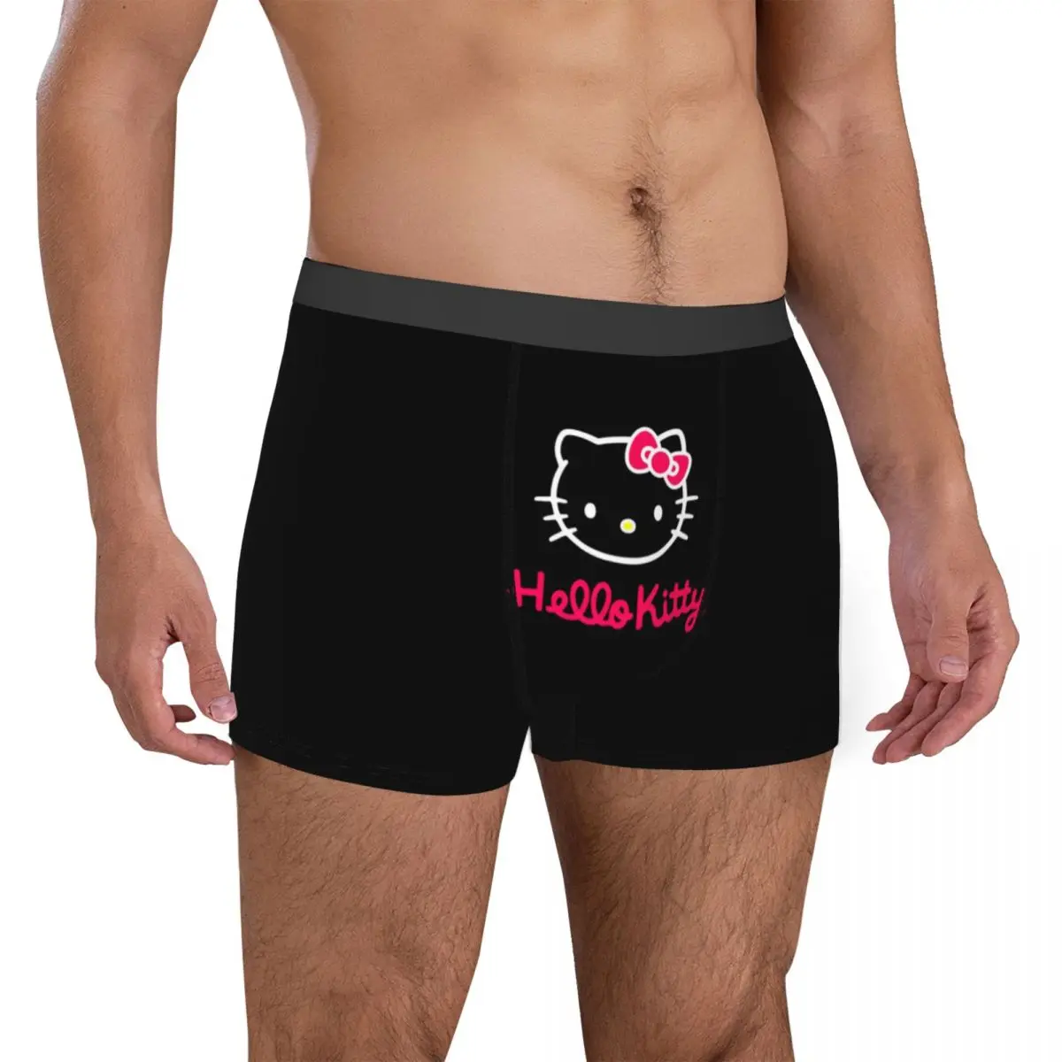 hello kitty boxer mignon pour hommes, sous vêtements ultra doux, culotte fantaisie imprimée hello kitty boxer mignon pour hommes, sous vêtements ultra doux, culotte fantaisie imprimée
