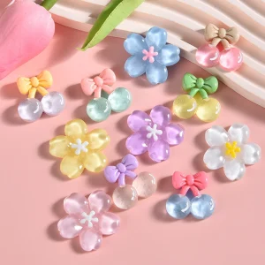 Cabochons à dos plat en résine pour épingle à cheveux, scrapbooking, bricolage, bijoux, artisanat, accessoires de décoration, clair, aucune fleur, 10 pièces