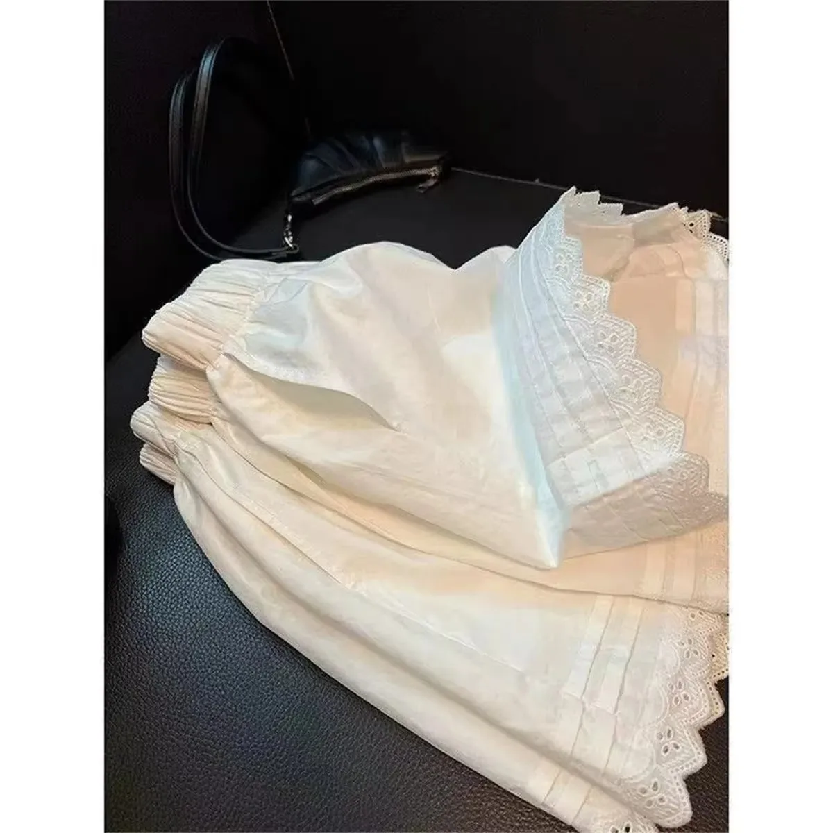short décontracté en dentelle blanche pour femmes, taille haute, jambes larges, pantalon de plage, ample, bas fin, pour la maison short décontracté en dentelle blanche pour femmes, taille haute, jambes larges, pantalon de plage, ample, bas fin, pour la maison