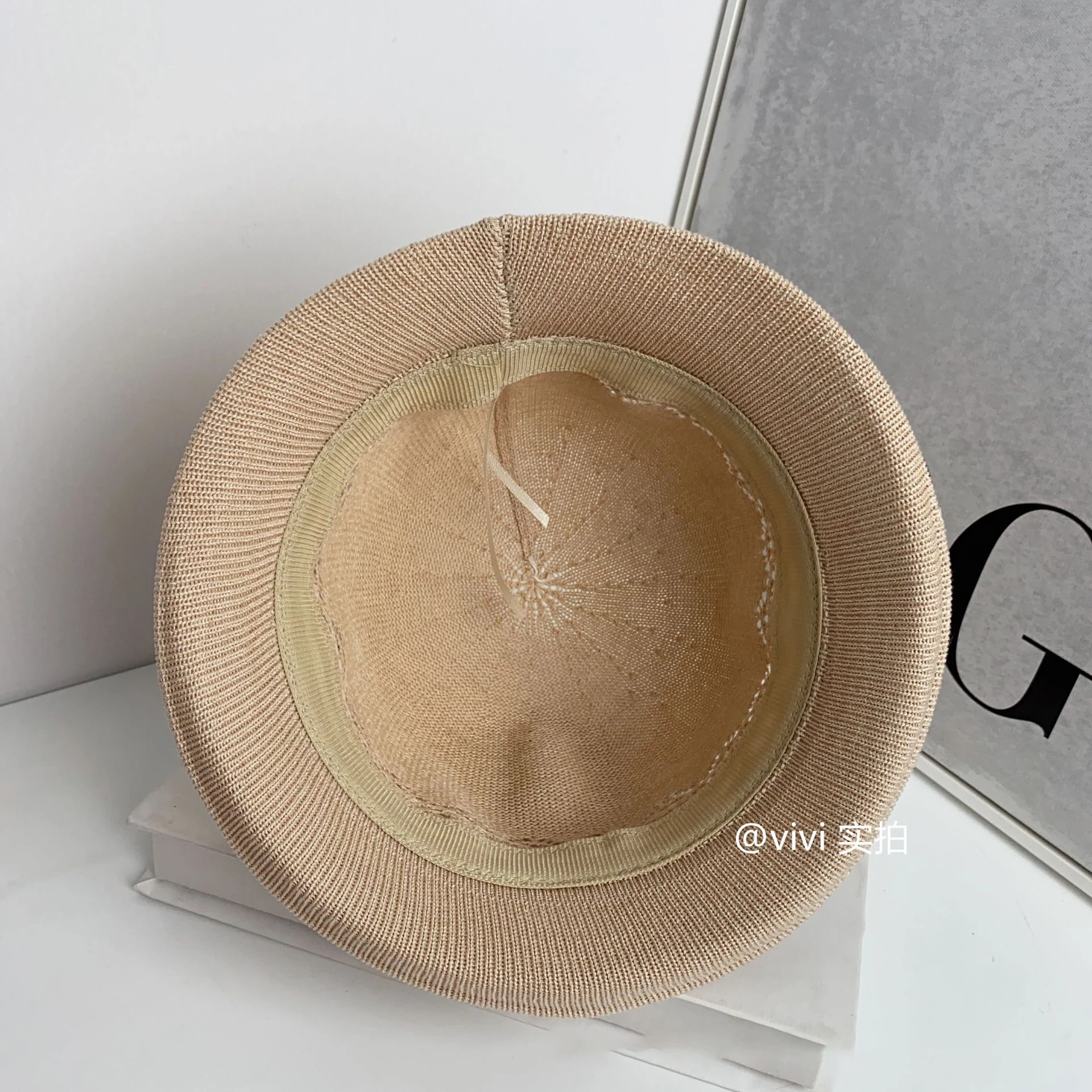 chapeau de soleil tricoté léger à la mode japonaise, casquette de plage d'été à bord enroulable respirant pour voyage et séance photo chapeau de soleil tricoté léger à la mode japonaise, casquette de plage d'été à bord enroulable respirant pour voyage et séance photo