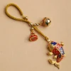Pendentif clé de voiture Koi exquis de haute qualité, 1 pièce, porte-clés de sac de Couple de Style chinois, lanière de bijoux suspendue