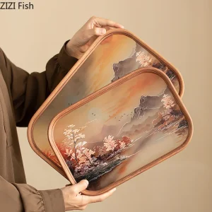 Assiette à thé en verre de bambou avec théière rétro de style chinois, rangement pour tasses à thé, décorations créatives, accessoires de cérémonie du thé