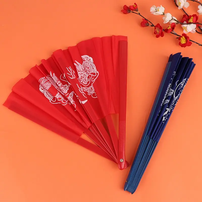 Éventail pliant en plastique dragon kung fu chinois et japonais, grande main d'environ 34x63cm, 1 pièce Éventail pliant en plastique dragon kung fu chinois et japonais, grande main d'environ 34x63cm, 1 pièce