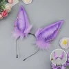 oreilles de bête en peluche violette, cerceaux de cheveux, accessoire d'exposition de cosplay, accessoires de costume de fête, 3 couleurs, destruction god beast