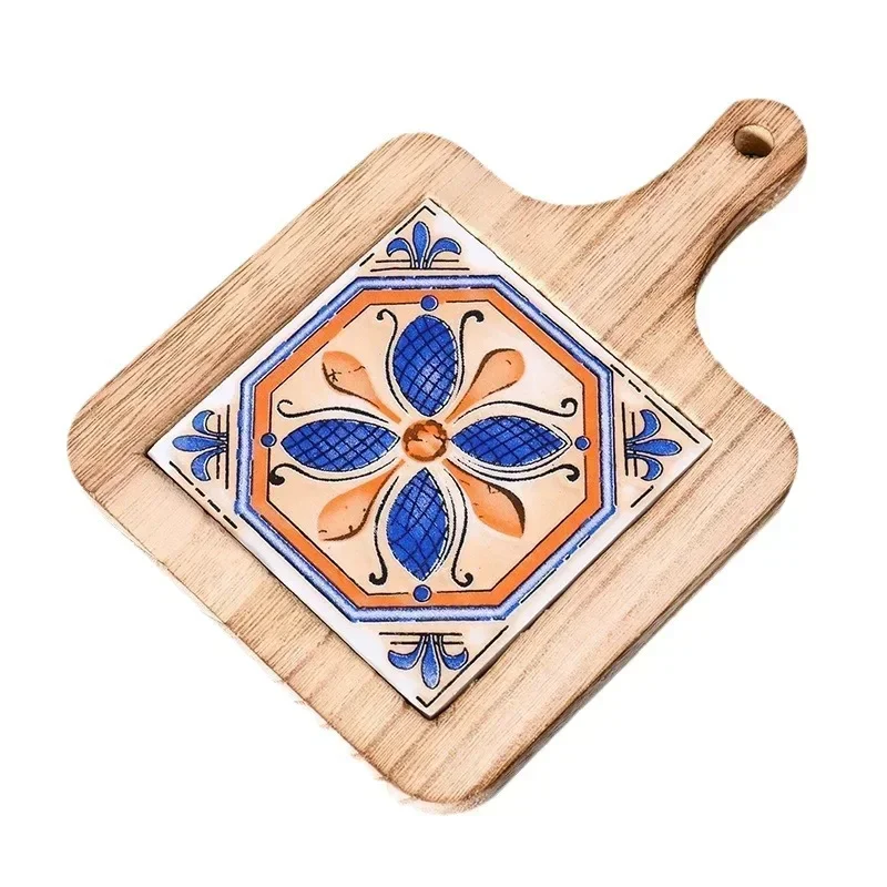 restaurant japonais rétro poignée de carrelage en bois massif pot pad en bois anti brûlure plaque pad ménage casserole isolation bois pad restaurant japonais rétro poignée de carrelage en bois massif pot pad en bois anti brûlure plaque pad ménage casserole isolation bois pad